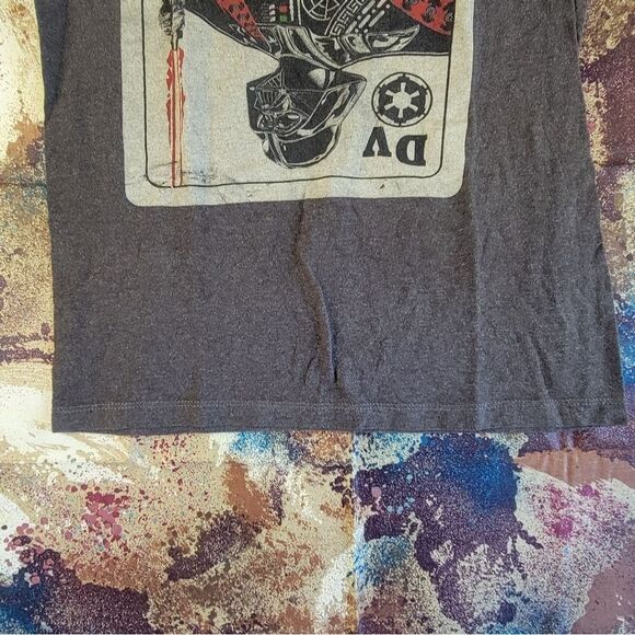 Star Wars T-Shirt DV Playing Card Darth Vader Small Mens Gray Shirt Fifth Sun - Picture 2 of 15